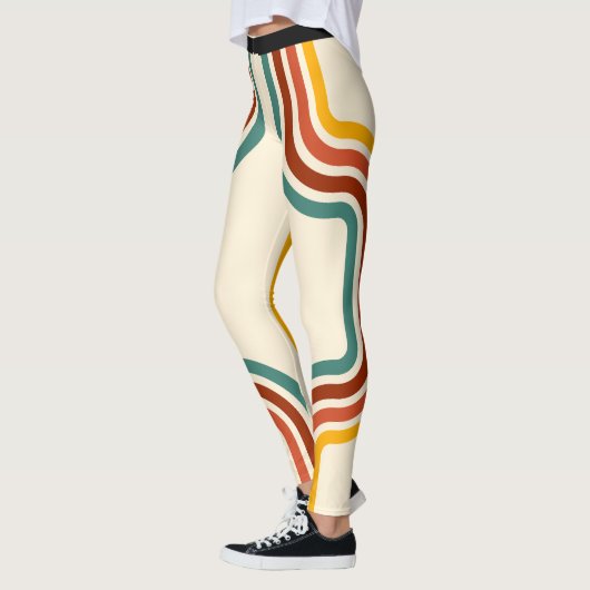 Leggings Vintage arc-en-ciel de bande rétro (Gauche)