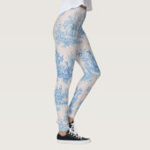 Leggings Vintage bleu turquoise toile jouy (Droite)