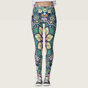 Leggings Vintage Damask : Elegant Seamless Motif