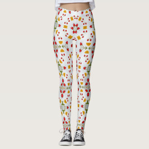 Leggings Vintage de fleurs du milieu du siècle atomique