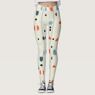 Leggings Vintage géométrique : motif transparent du milieu 