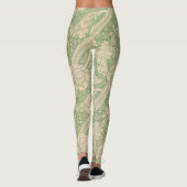 Leggings Vintage Green End Paper Floral (Dos)
