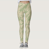 Leggings Vintage Green End Paper Floral (Devant)