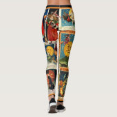 Leggings Vintage Halloween Citrouilles sorcier ou traitemen (Dos)
