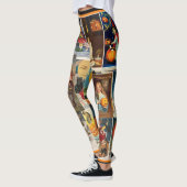 Leggings Vintage Halloween Citrouilles sorcier ou traitemen (Gauche)