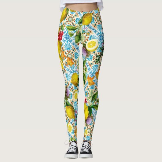 Leggings Vintage jardin sicilien de citron (Devant)