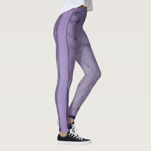 Leggings Vintage marbre violet finition filles lavande femm (Droite)