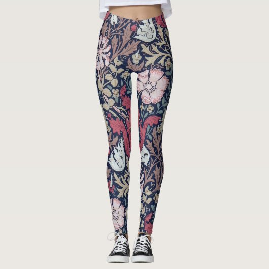 Leggings Vintage motif floral, William Morris (Devant)