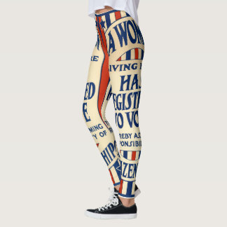 Leggings Vintage patriotique, une femme est inscrite sur le