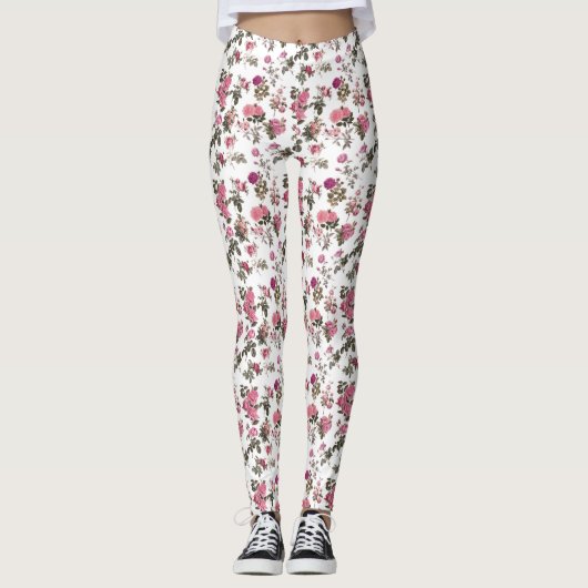 Leggings Vintage Pink Roses (Devant)