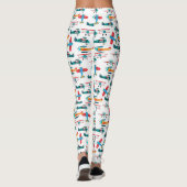 Leggings vintage retro airplane pattern (Dos)
