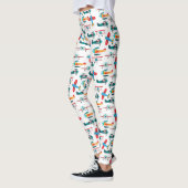 Leggings vintage retro airplane pattern (Gauche)