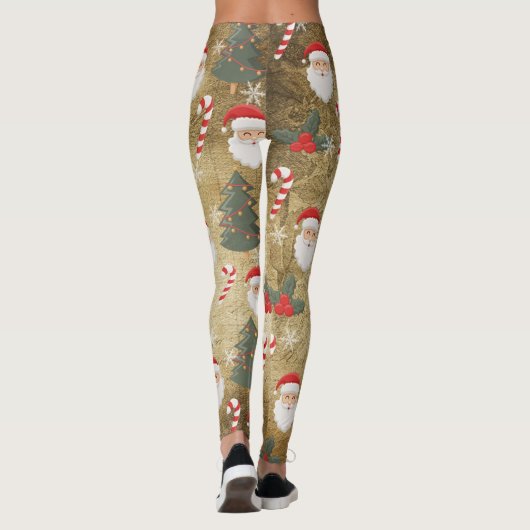 Leggings Vintage Santa Claus Pattern (Dos)