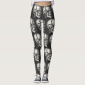 Leggings Vintage Science Human Anatomy, Antique Skull (Devant)