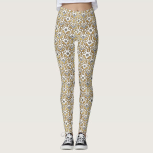Leggings Vintage Steampunk Gouden Tandwielen en Sc