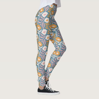 Leggings Vintage Wavy Retro Super Pastel Motif Floral