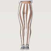 Leggings Vintages bandes verticales Mocha Mousse Blanc (Devant)