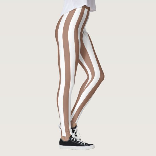 Leggings Vintages bandes verticales Mocha Mousse Blanc (Droite)