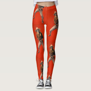 Leggings vintages de cowboy squelette