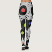 Leggings Vinyl Records : Music Note Motif (Dos)