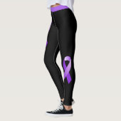 Leggings Violence domestique Sensibilisation au VQ Ruban vi (Gauche)