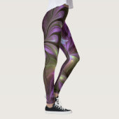 Leggings Violet Abstrait violet violet kaki fractal (Droite)
