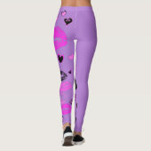 Leggings Violet avec Coeurs et Lèvres (Dos)