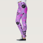 Leggings Violet avec Coeurs et Lèvres (Gauche)