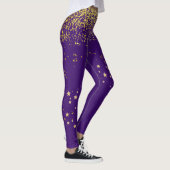 Leggings Violet avec des pattes d'accentuation or (Droite)