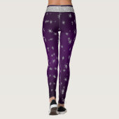 Leggings Violet avec étoiles d'argent (Dos)