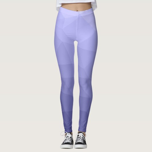 Leggings Violet bleu maille foncé motif géométrique (Devant)