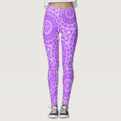 Leggings Violet dynamique Mandala Kaleidoscope Motif (Devant)