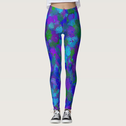 Leggings Violet et bleu (Devant)