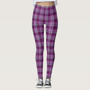 Leggings Violet et Carreaux Rose Tendance