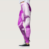 Leggings Violet et Marbre blanc Fluide Art (Gauche)