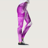 Leggings Violet et Marbre blanc Fluide Art (Droite)