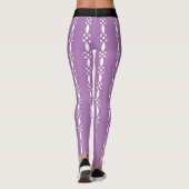 Leggings Violet et Motif blanc Yoga (Dos)