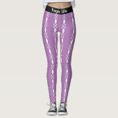 Leggings Violet et Motif blanc Yoga (Devant)
