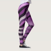 Leggings Violet et noir Zèbre bande Abstraite Art (Droite)