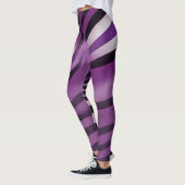 Leggings Violet et noir Zèbre bande Abstraite Art (Gauche)