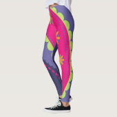 Leggings Violet et rose paisley (Gauche)
