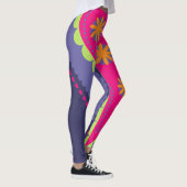 Leggings Violet et rose paisley (Droite)