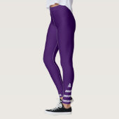 Leggings Violet foncé avec insertion à motifs sur les poign (Gauche)