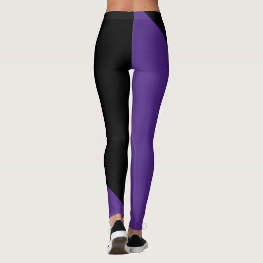 Leggings Violet foncé et noir (Dos)