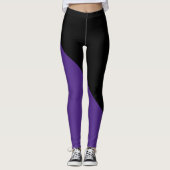 Leggings Violet foncé et noir (Devant)