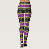 Leggings Violet foncé et verts (Dos)