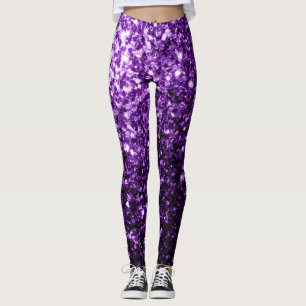 Leggings Violet foncé faux paillettes brillantes scintillen