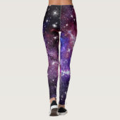 Leggings Violet Galaxy Voie Lactée Avec Planète (Dos)