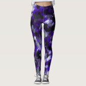 Leggings Violet, gris, noir et bleu Abstrait (Devant)