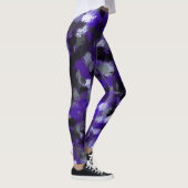 Leggings Violet, gris, noir et bleu Abstrait (Droite)